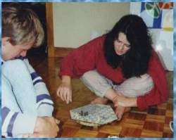 My friends Paul and Bronie getting to know the game.
