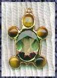 Smoky Quartz Facet with 5 Tigers eye cabes