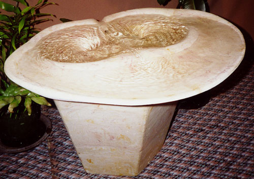 plinth holds a store of water
