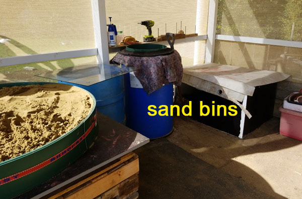sand pit work space.